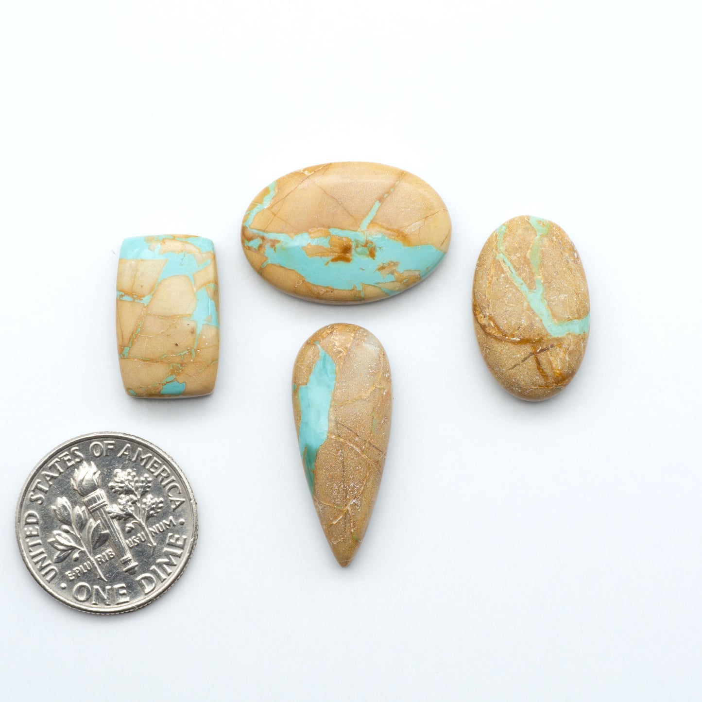 These Crow Springs Ribbon Turquoise Cabochons have a rich color and matrix that are sure to add a unique touch to a variety of jewelry pieces.