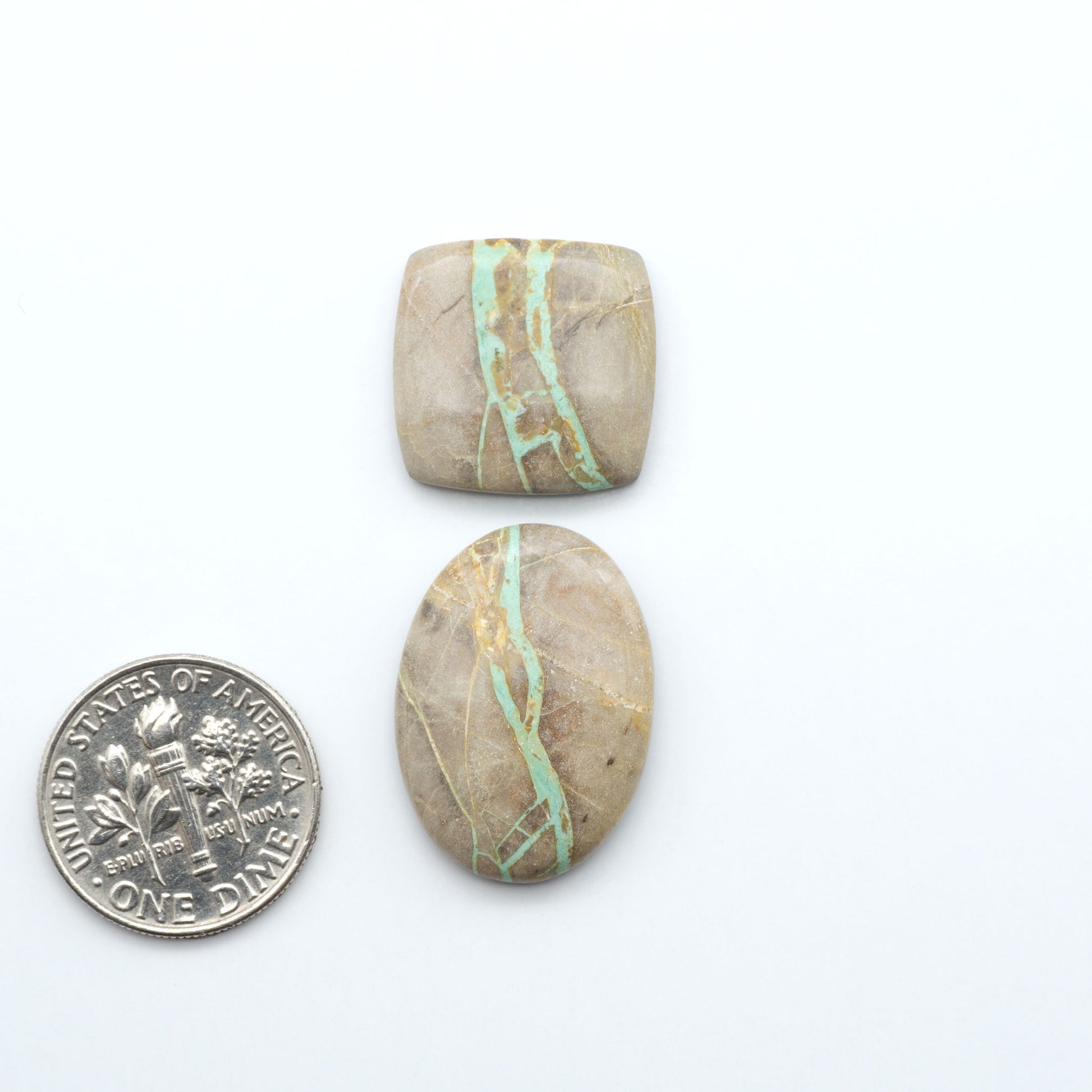 These Crow Springs Ribbon Turquoise Cabochons have a rich color and matrix that are sure to add a unique touch to a variety of jewelry pieces.