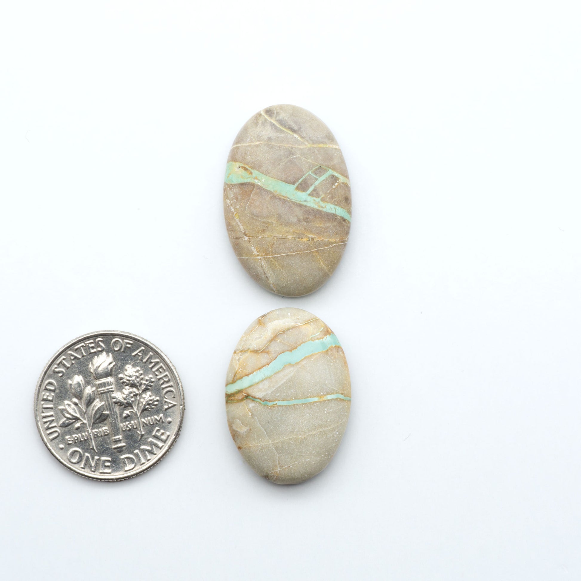 These Crow Springs Ribbon Turquoise Cabochons have a rich color and matrix that are sure to add a unique touch to a variety of jewelry pieces.