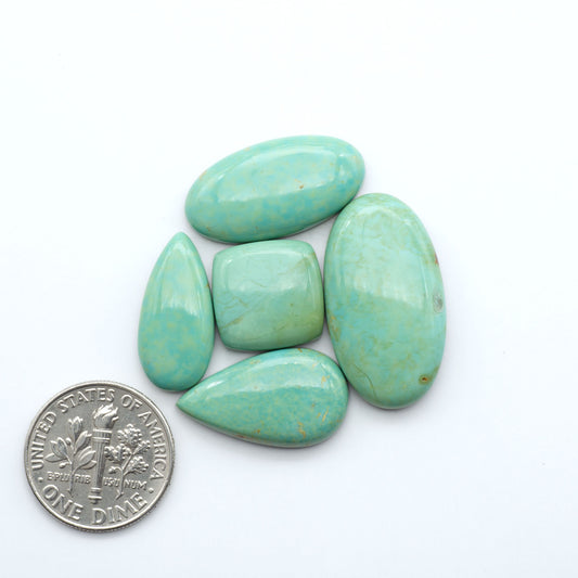 Experience the beauty of Turquoise Mountain Cabochons. With their distinctive blue and green color, these gemstones are perfect for any jewelry piece.
