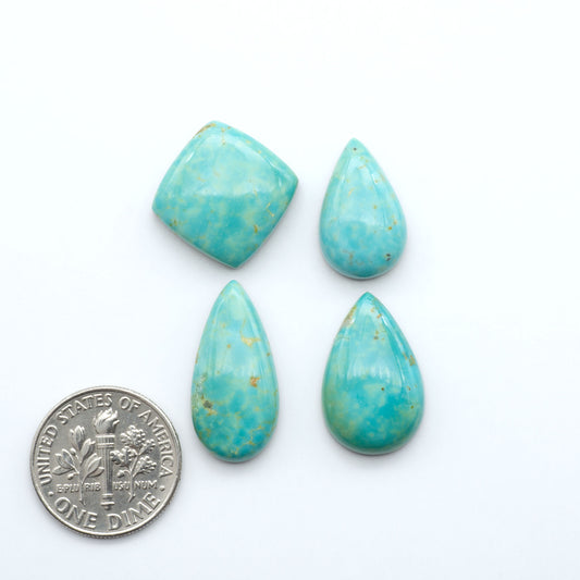 Experience the beauty of Turquoise Mountain Cabochons. With their distinctive blue and green color, these gemstones are perfect for any jewelry piece.