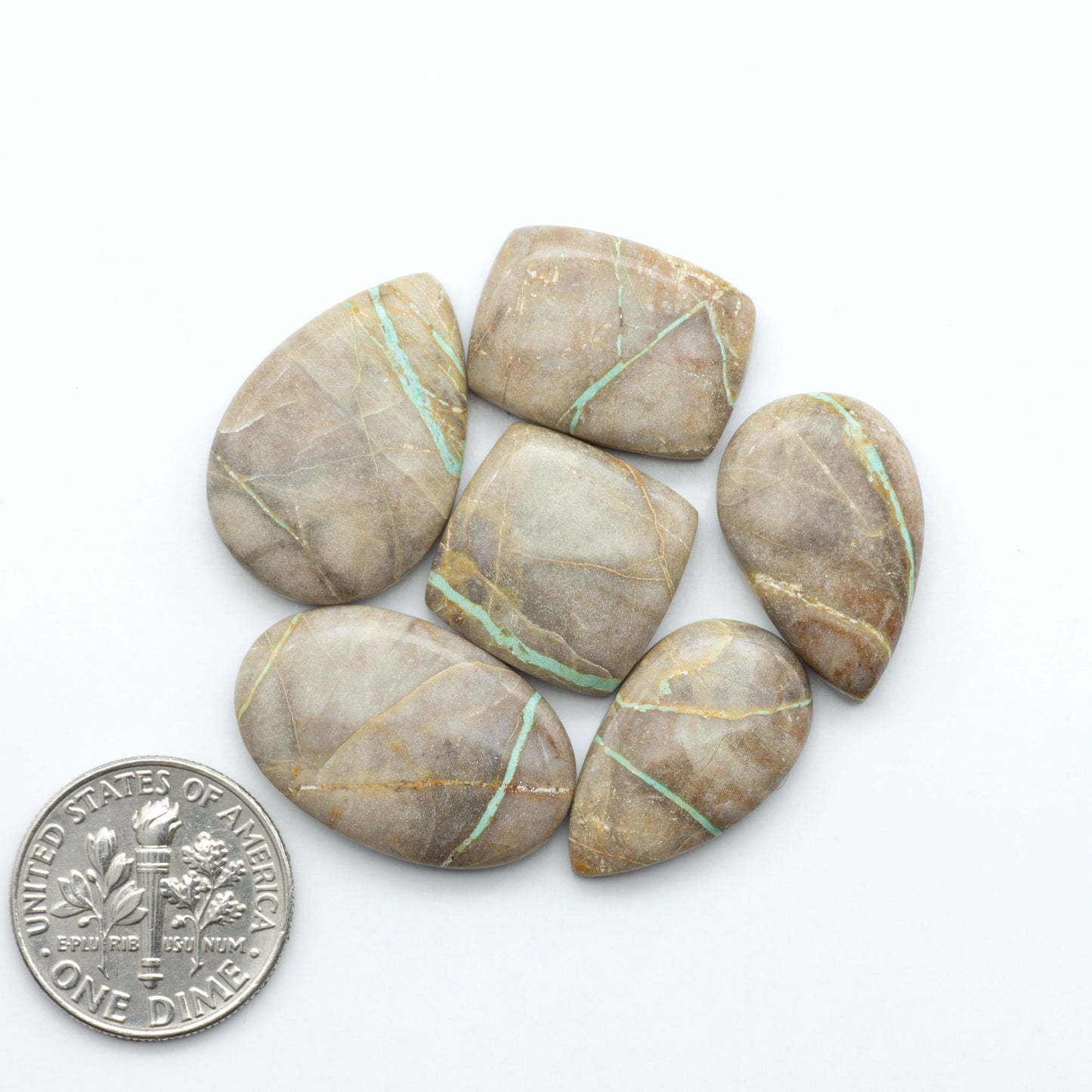 These Crow Springs Ribbon Turquoise Cabochons have a rich color and matrix that are sure to add a unique touch to a variety of jewelry pieces.
