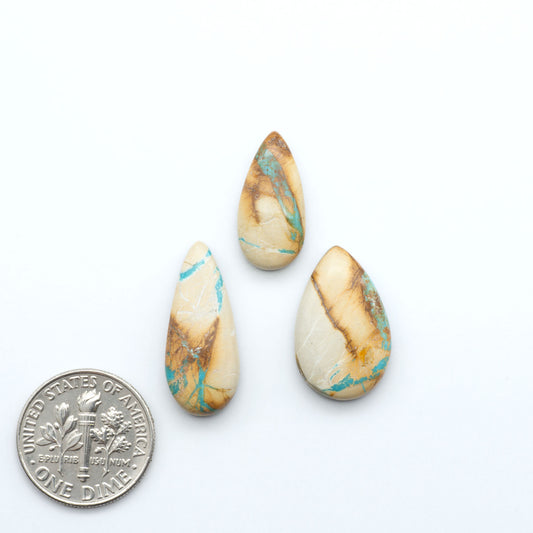 These Crow Springs Ribbon Turquoise Cabochons have a rich color and matrix that are sure to add a unique touch to a variety of jewelry pieces.