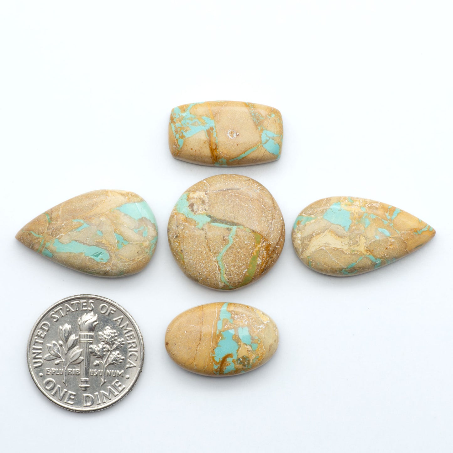 These Crow Springs Ribbon Turquoise Cabochons have a rich color and matrix that are sure to add a unique touch to a variety of jewelry pieces.