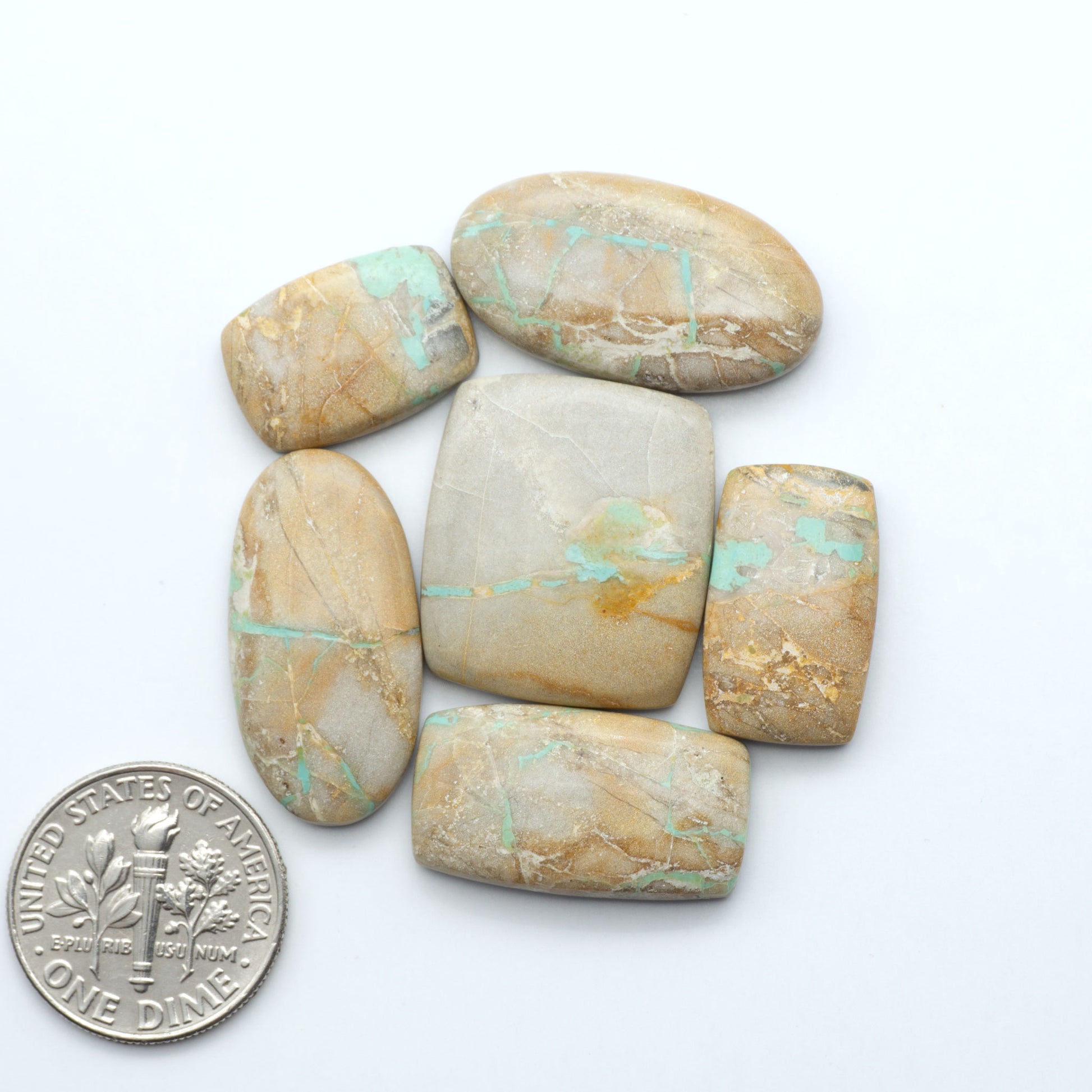 These Crow Springs Ribbon Turquoise Cabochons have a rich color and matrix that are sure to add a unique touch to a variety of jewelry pieces.