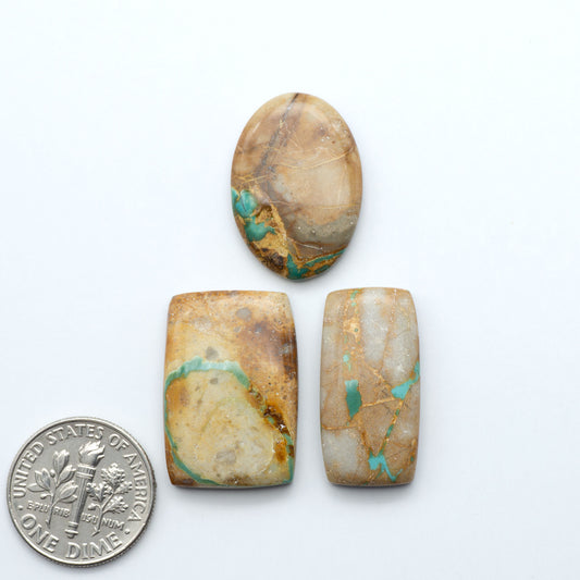 These Crow Springs Ribbon Turquoise Cabochons have a rich color and matrix that are sure to add a unique touch to a variety of jewelry pieces.