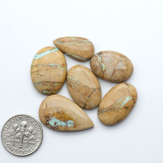 These Crow Springs Ribbon Turquoise Cabochons have a rich color and matrix that are sure to add a unique touch to a variety of jewelry pieces.
