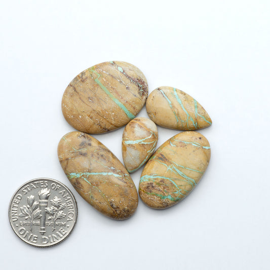 These Crow Springs Ribbon Turquoise Cabochons have a rich color and matrix that are sure to add a unique touch to a variety of jewelry pieces.