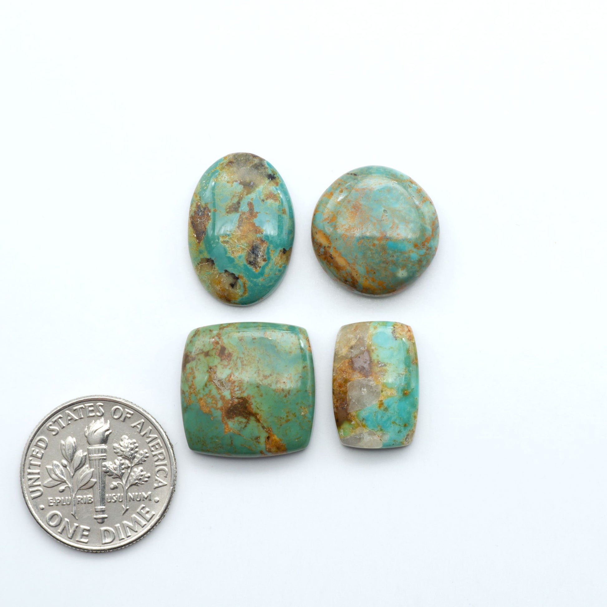 Experience the beauty of Turquoise Mountain Cabochons. With their distinctive blue and green color, these gemstones are perfect for any jewelry piece.