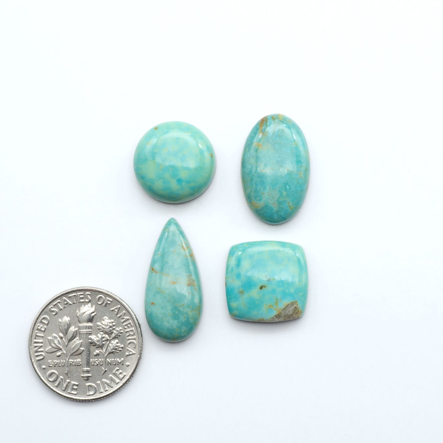 Experience the beauty of Turquoise Mountain Cabochons. With their distinctive blue and green color, these gemstones are perfect for any jewelry piece.