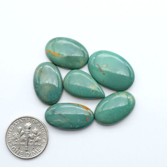 Experience the beauty of Turquoise Mountain Cabochons. With their distinctive blue and green color, these gemstones are perfect for any jewelry piece.