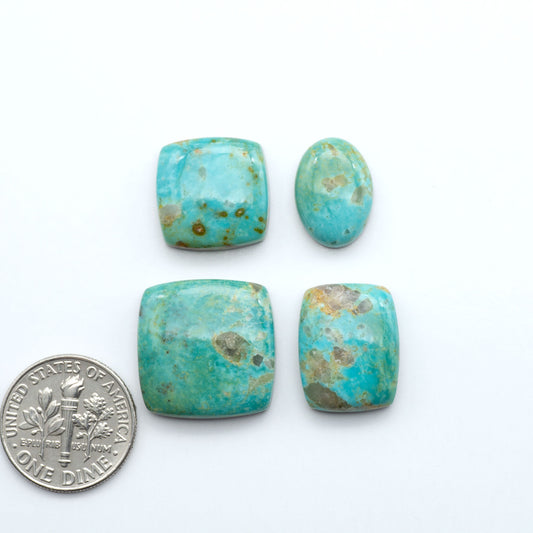 Experience the beauty of Turquoise Mountain Cabochons. With their distinctive blue and green color, these gemstones are perfect for any jewelry piece.
