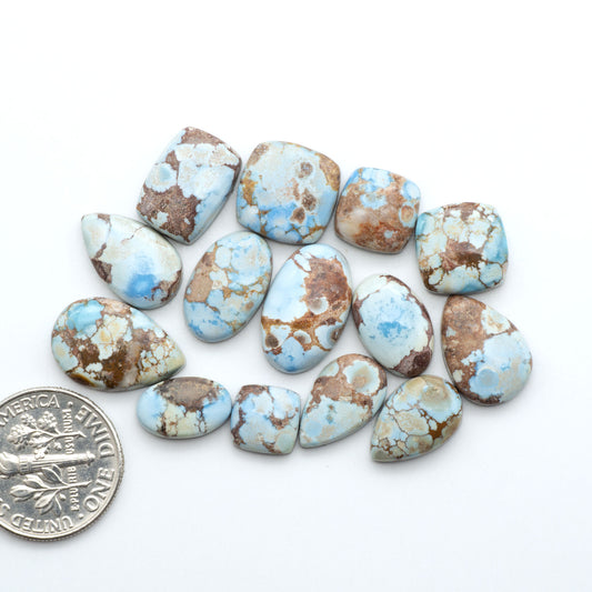 Discover the beauty of Natural Golden Hills Turquoise—prized for its icy blue tones, golden matrix, and exceptional quality. Ideal for artisan jewelry designs.