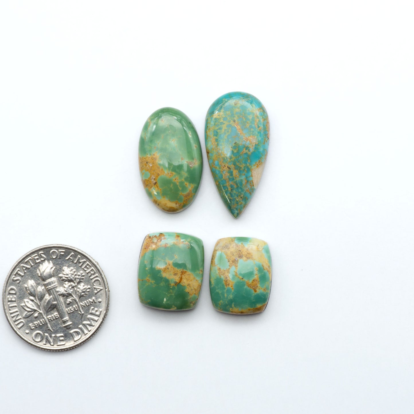 Experience the beauty of Turquoise Mountain Cabochons. With their distinctive blue and green color, these gemstones are perfect for any jewelry piece.