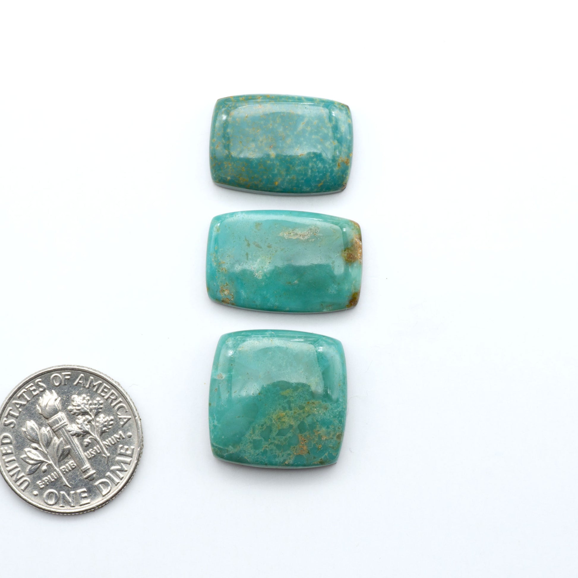 Experience the beauty of Turquoise Mountain Cabochons. With their distinctive blue and green color, these gemstones are perfect for any jewelry piece.