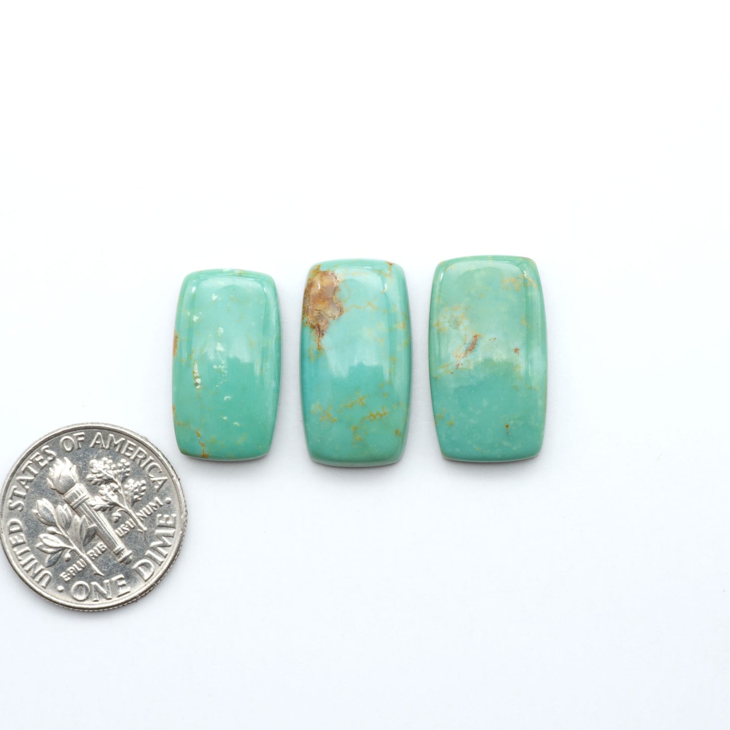 Experience the beauty of Turquoise Mountain Cabochons. With their distinctive blue and green color, these gemstones are perfect for any jewelry piece.