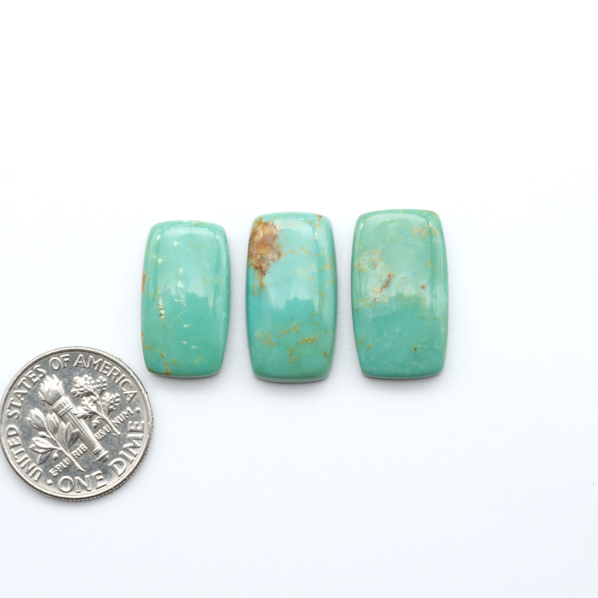 Experience the beauty of Turquoise Mountain Cabochons. With their distinctive blue and green color, these gemstones are perfect for any jewelry piece.