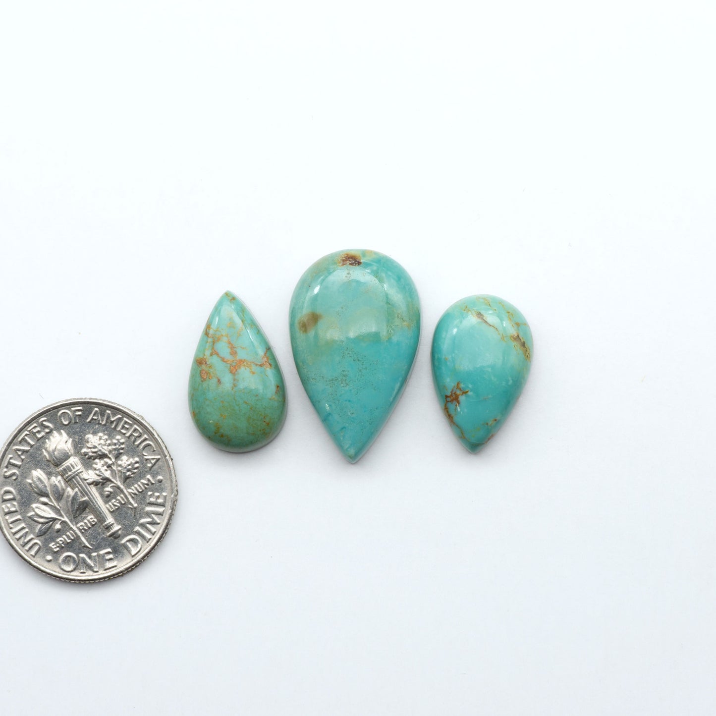 Experience the beauty of Turquoise Mountain Cabochons. With their distinctive blue and green color, these gemstones are perfect for any jewelry piece.
