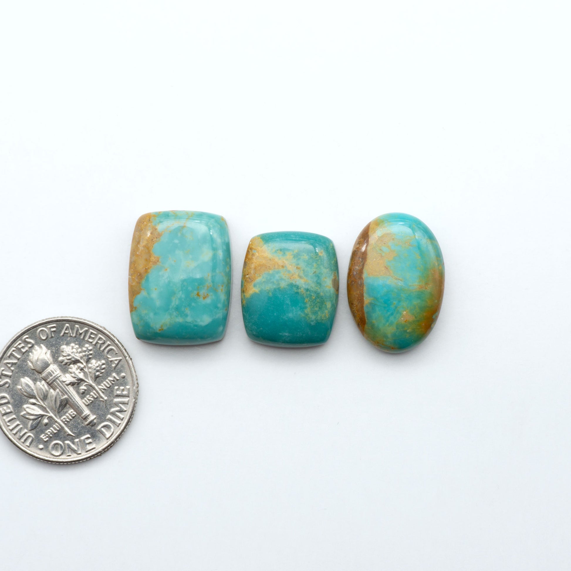 Experience the beauty of Turquoise Mountain Cabochons. With their distinctive blue and green color, these gemstones are perfect for any jewelry piece.