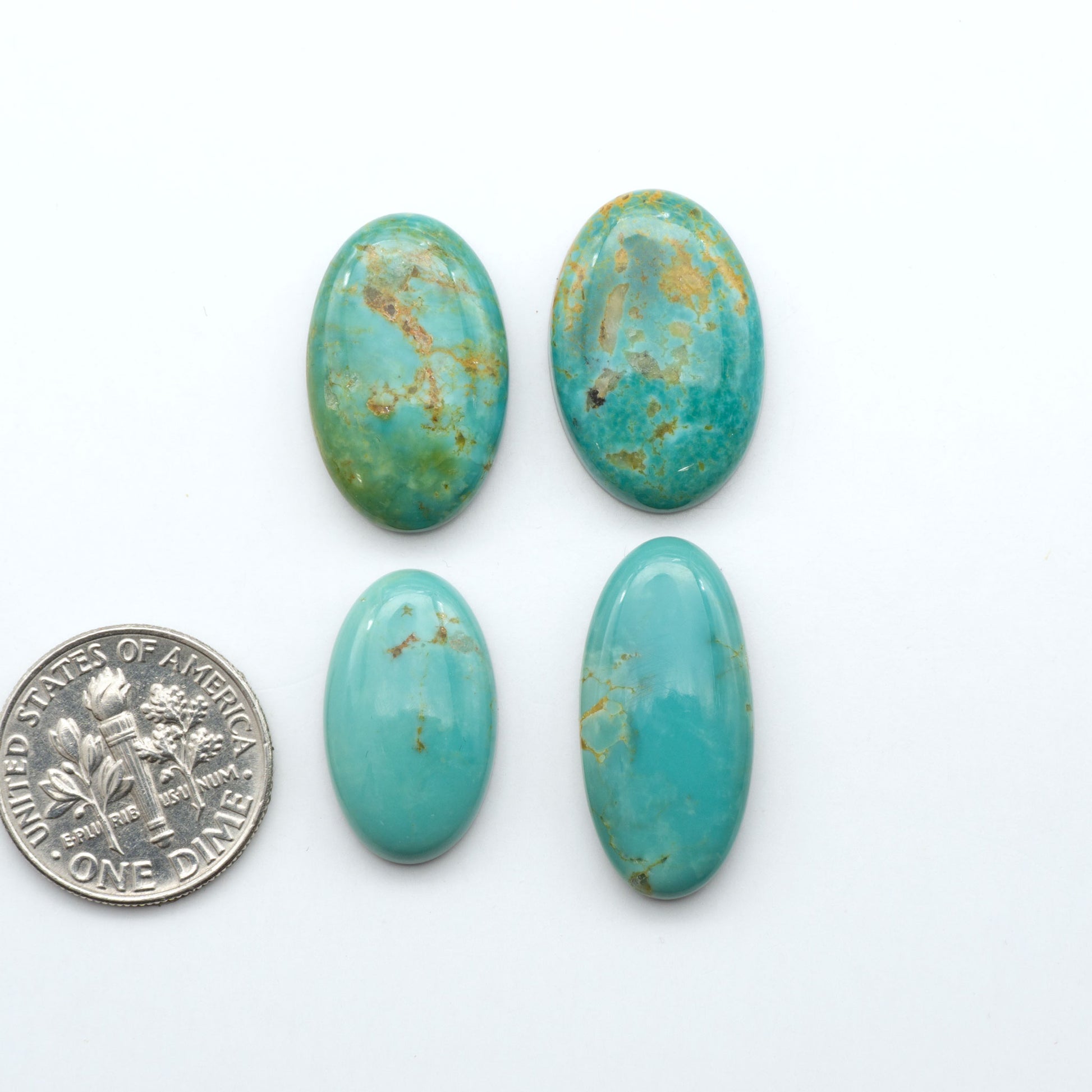 Experience the beauty of Turquoise Mountain Cabochons. With their distinctive blue and green color, these gemstones are perfect for any jewelry piece.