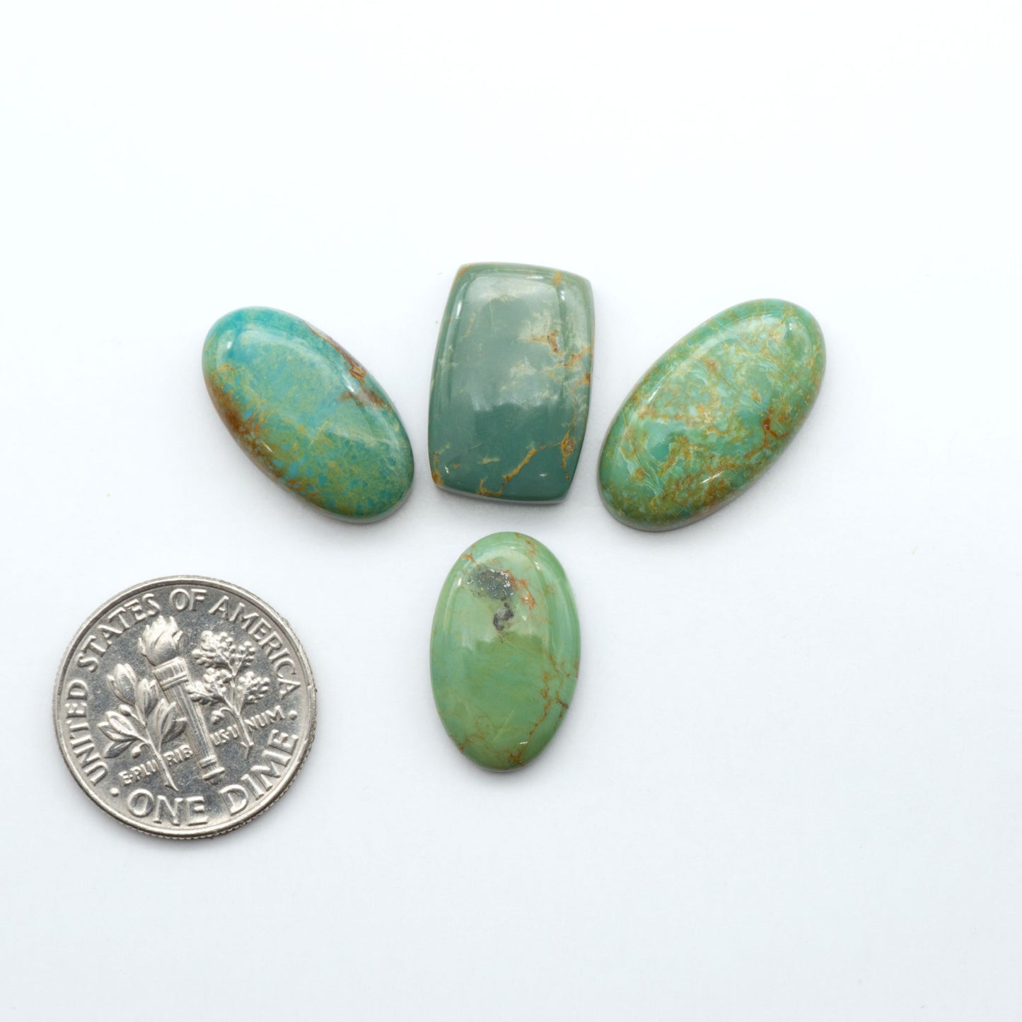 Experience the beauty of Turquoise Mountain Cabochons. With their distinctive blue and green color, these gemstones are perfect for any jewelry piece.