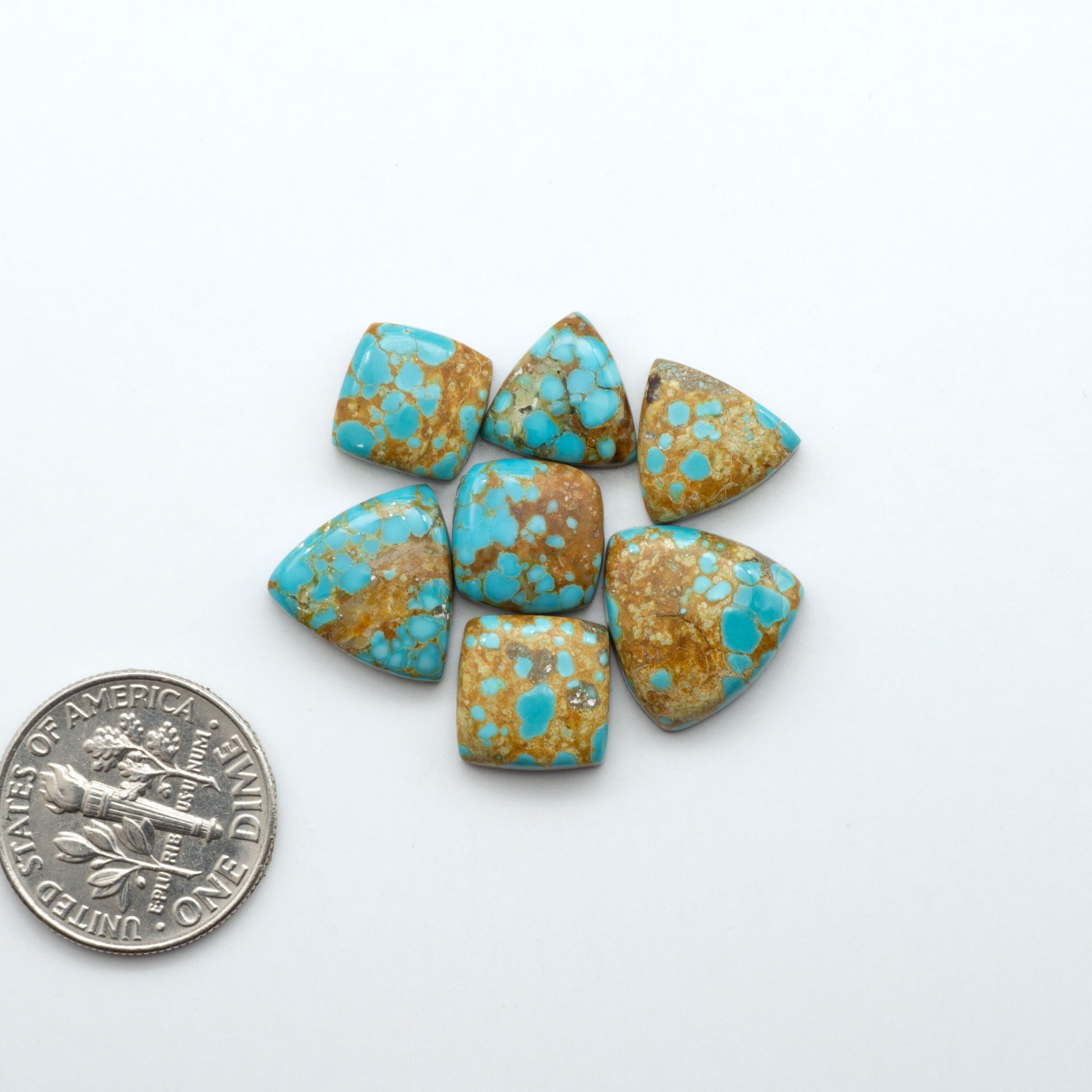 Number 8 Turquoise Cabochons have been selected for their quality and unique appearance. Don't miss the chance to add a one-of-a-kind piece to your collection.