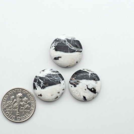 Natural White Buffalo Stone Cabochons are semi-precious gemstones cut into shapes ideal for jewelry-making, making them an excellent choice for artisans.