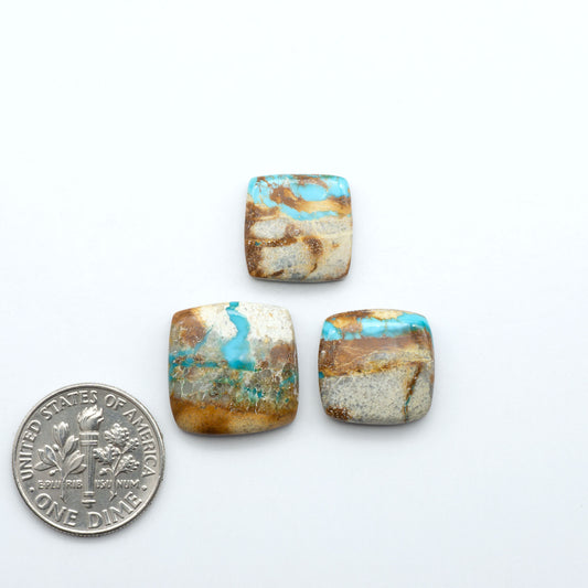 Royston Turquoise cabochons are famous for their distinctive matrix and unique green and blue hues, making them a favored option among jewelry designers.