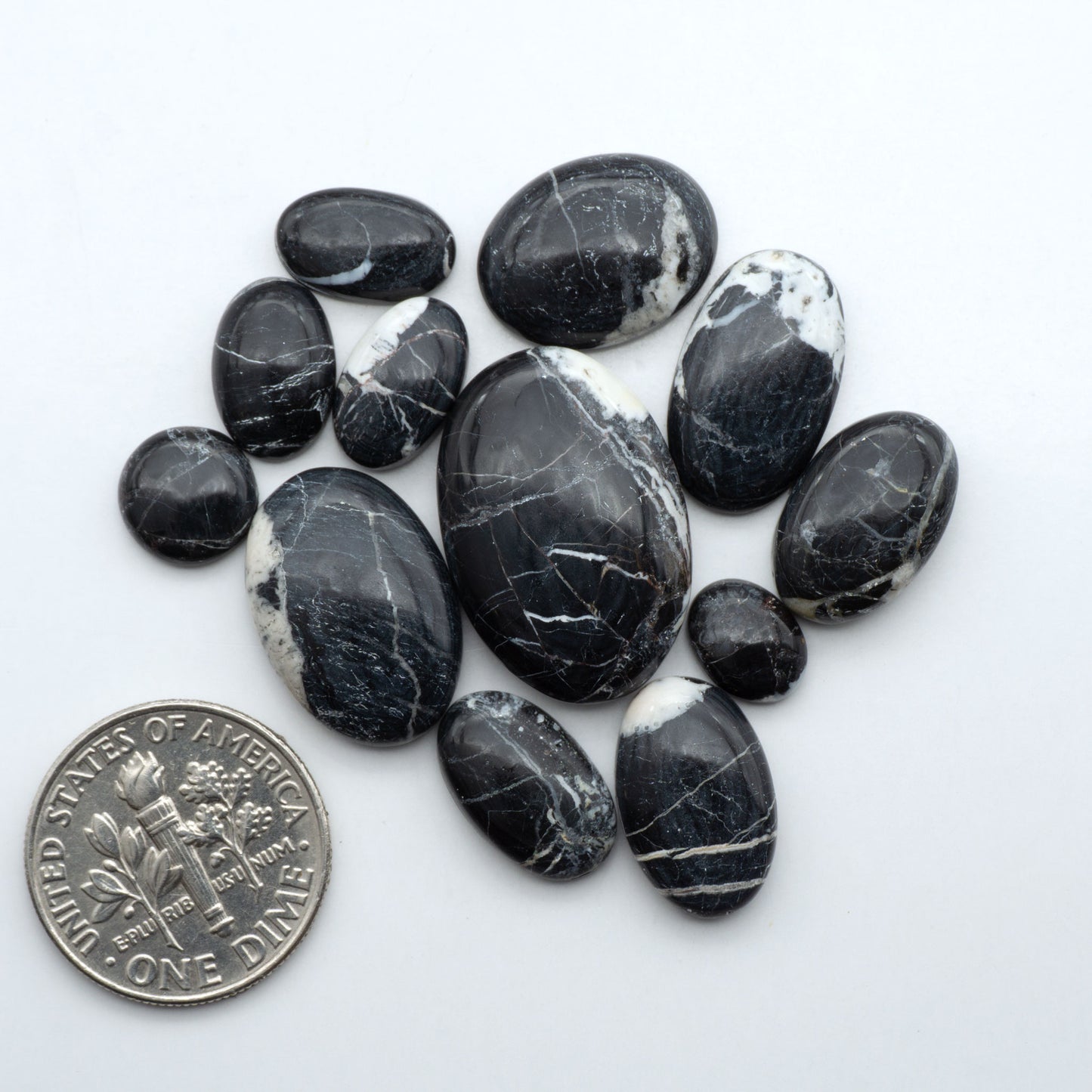 Natural White Buffalo Stone Cabochons, semi-precious gemstone cabochons cut for jewelry-making and silversmithing by Cutting Edge Turquoise