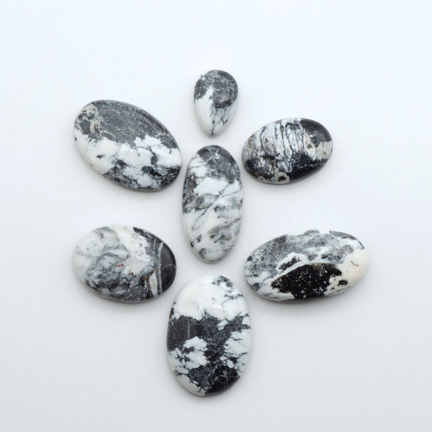Natural White Buffalo Stone Cabochons, semi-precious gemstone cabochons cut for jewelry-making and silversmithing by Cutting Edge Turquoise