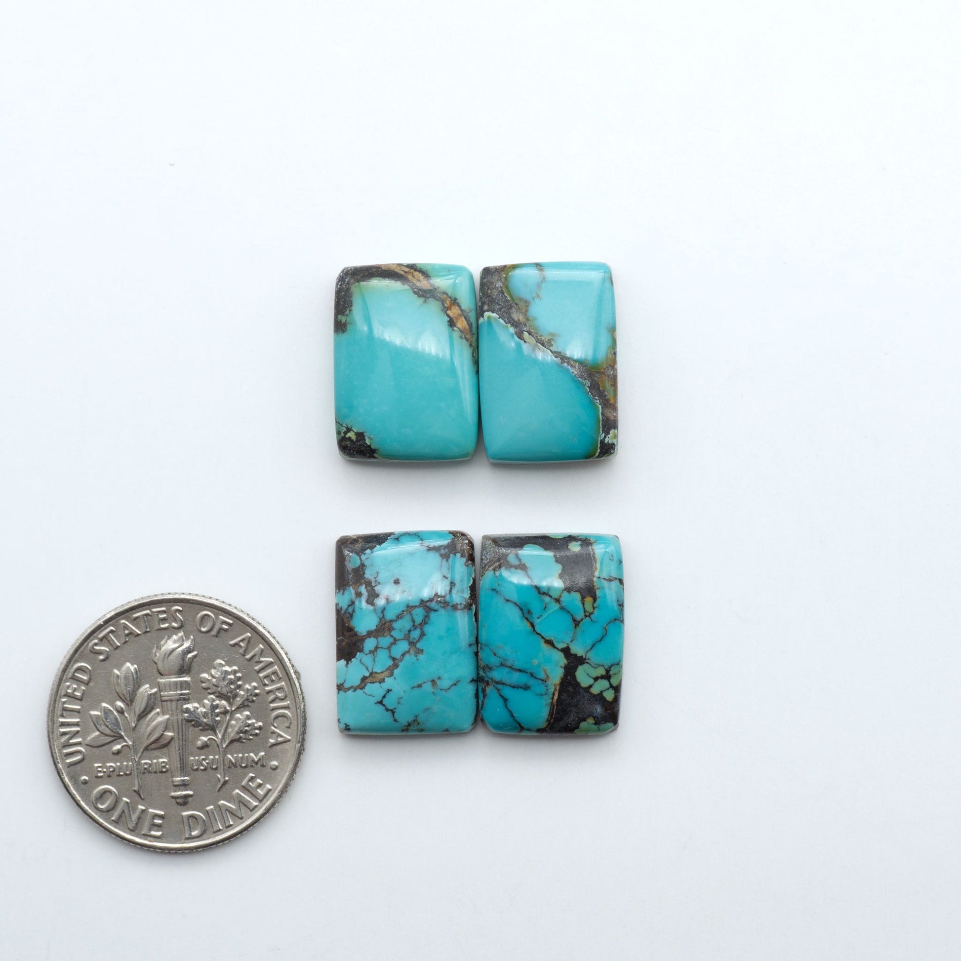 Natural Hubei Cloud Mountain Turquoise Cabochons, semi-precious gemstone cabochons cut for jewelry-making and silversmithing by Cutting Edge Turquoise