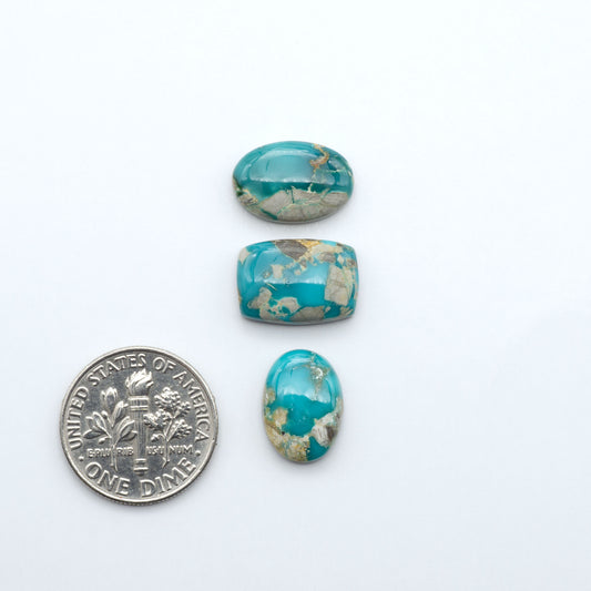Natural Fox Turquoise Cabochons, semi-precious gemstone cabochons cut for jewelry-making and silversmithing by Cutting Edge Turquoise