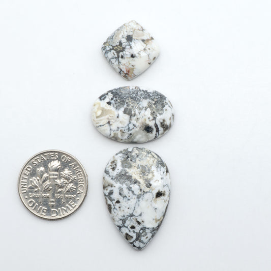 White Buffalo Stone Cabochons